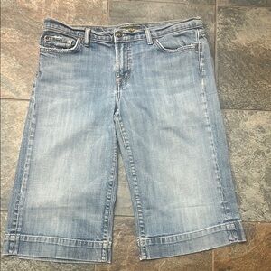 David Kahn Blue Straight Leg Jean Shorts